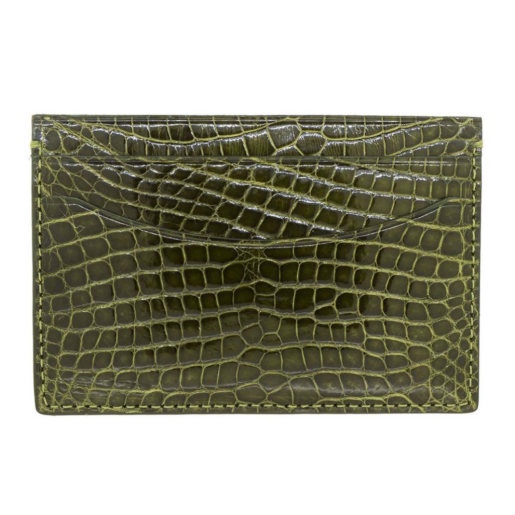 Genuine Shiny Alligator 5-Pocket Curved Card Case | BPC400