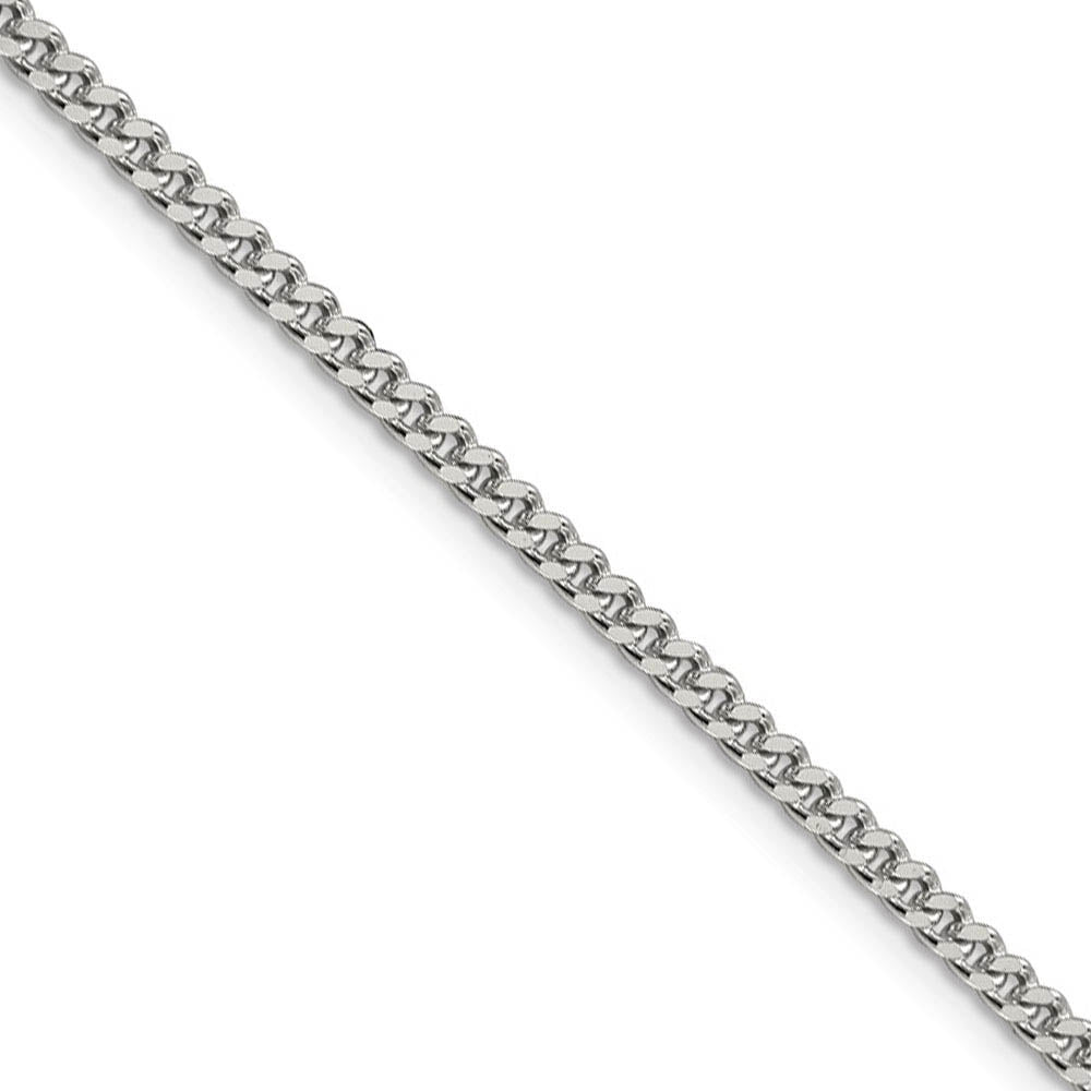 3mm Sterling Silver, Solid Curb Chain Necklace