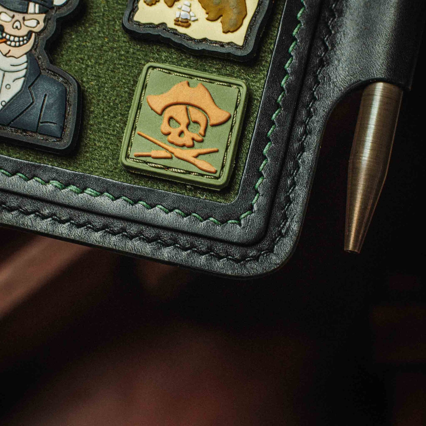 Velcro Journal Cover - Helmsman | Leather Field Notes Holder | Patch Display