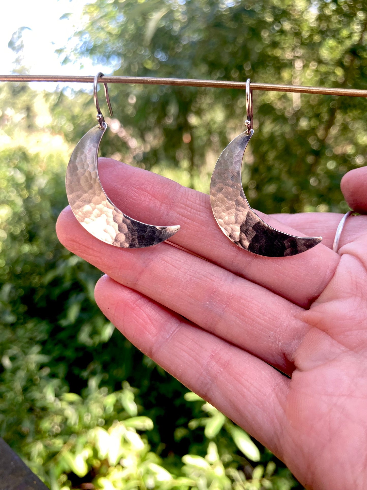 Crescent Moon Earrings in Sterling Silver | Moon Phase Earrings