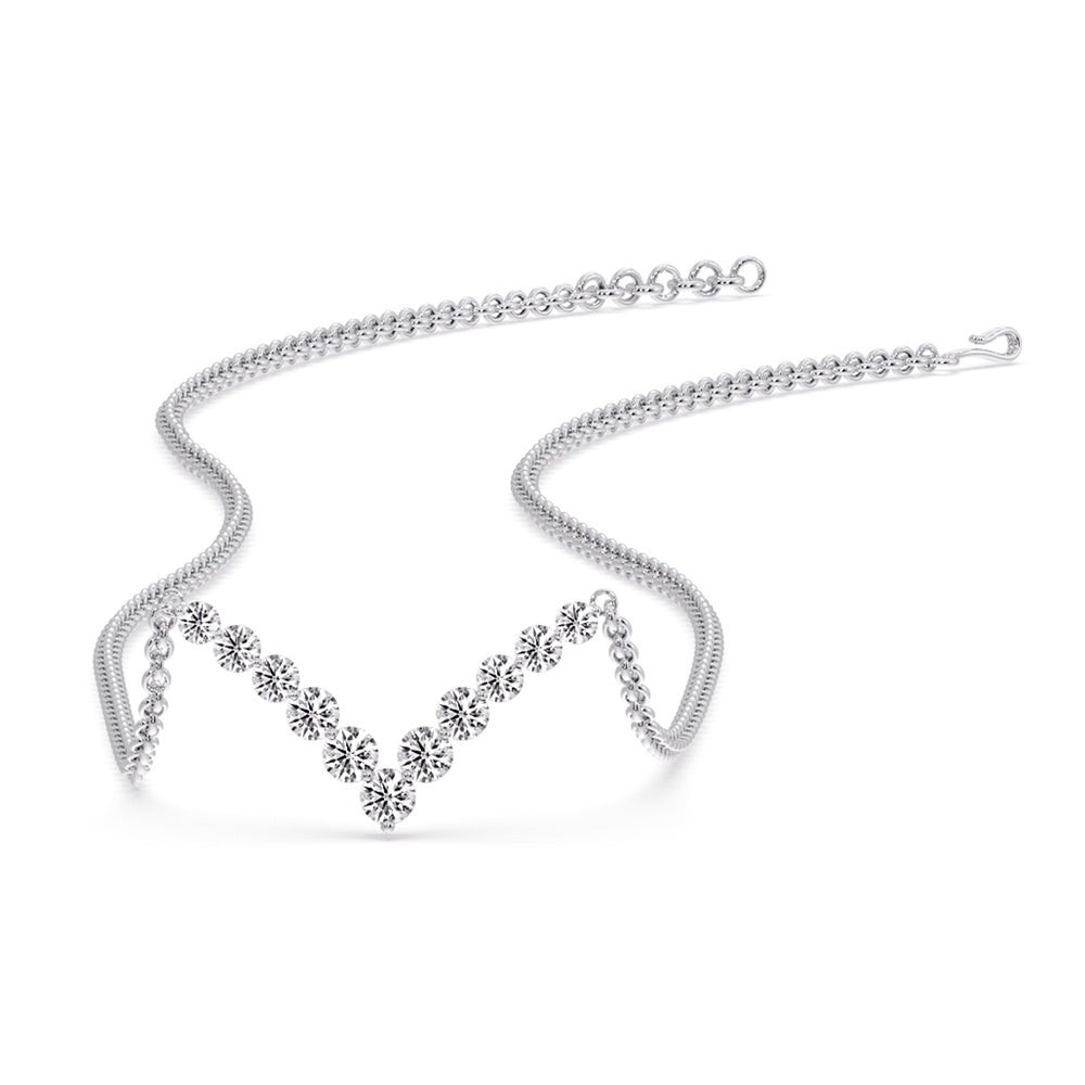 Round Graduated V-Necklace