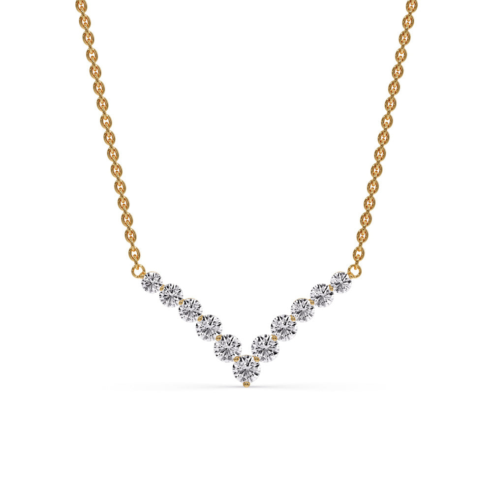 Round Graduated V-Necklace