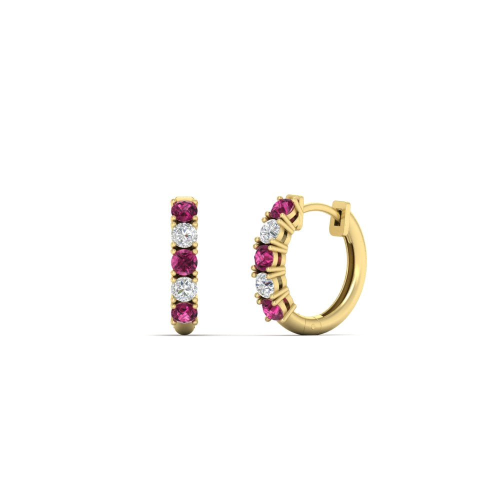 Stunning 5 Stone Huggie Hoops