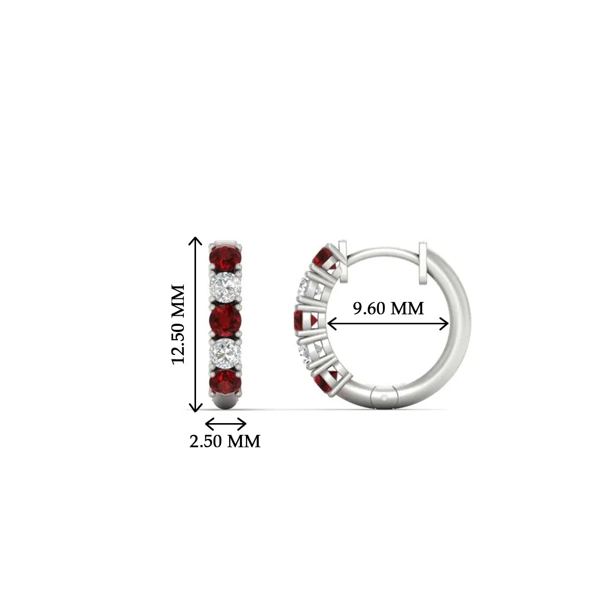 Stunning 5 Stone Huggie Hoops