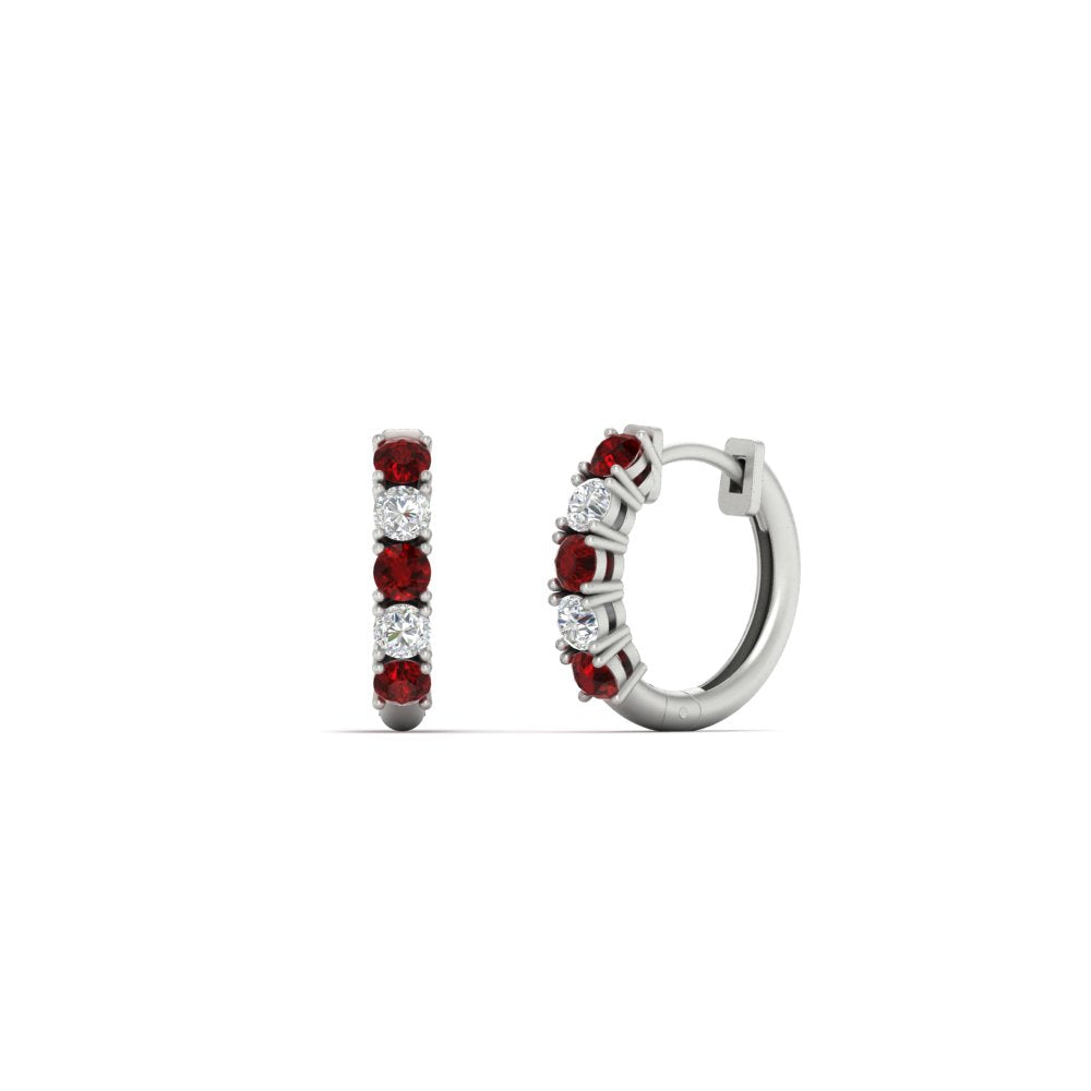 Stunning 5 Stone Huggie Hoops