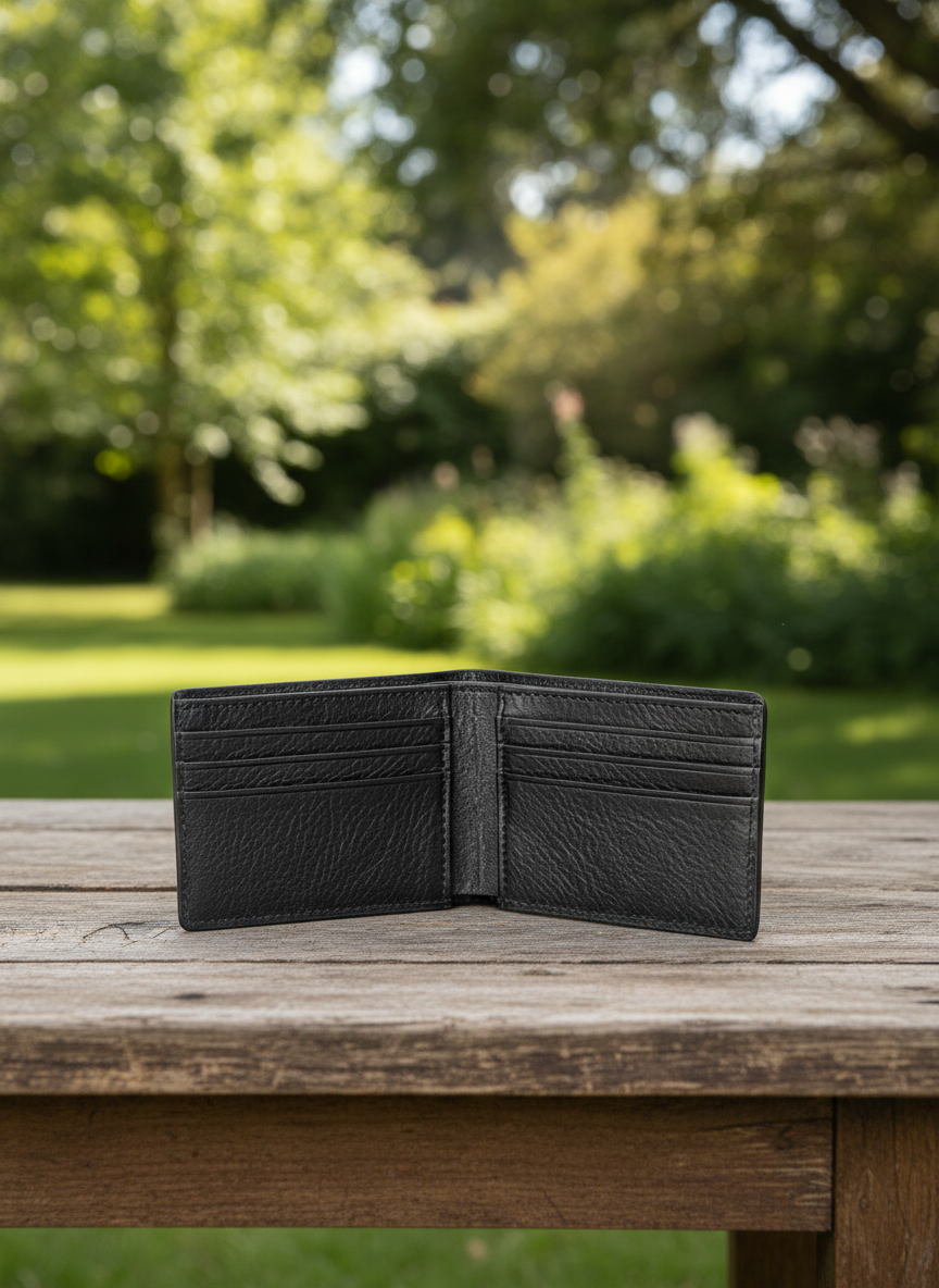 Black Genuine Alligator Bi-Fold Wallet | USA Made - BP8476