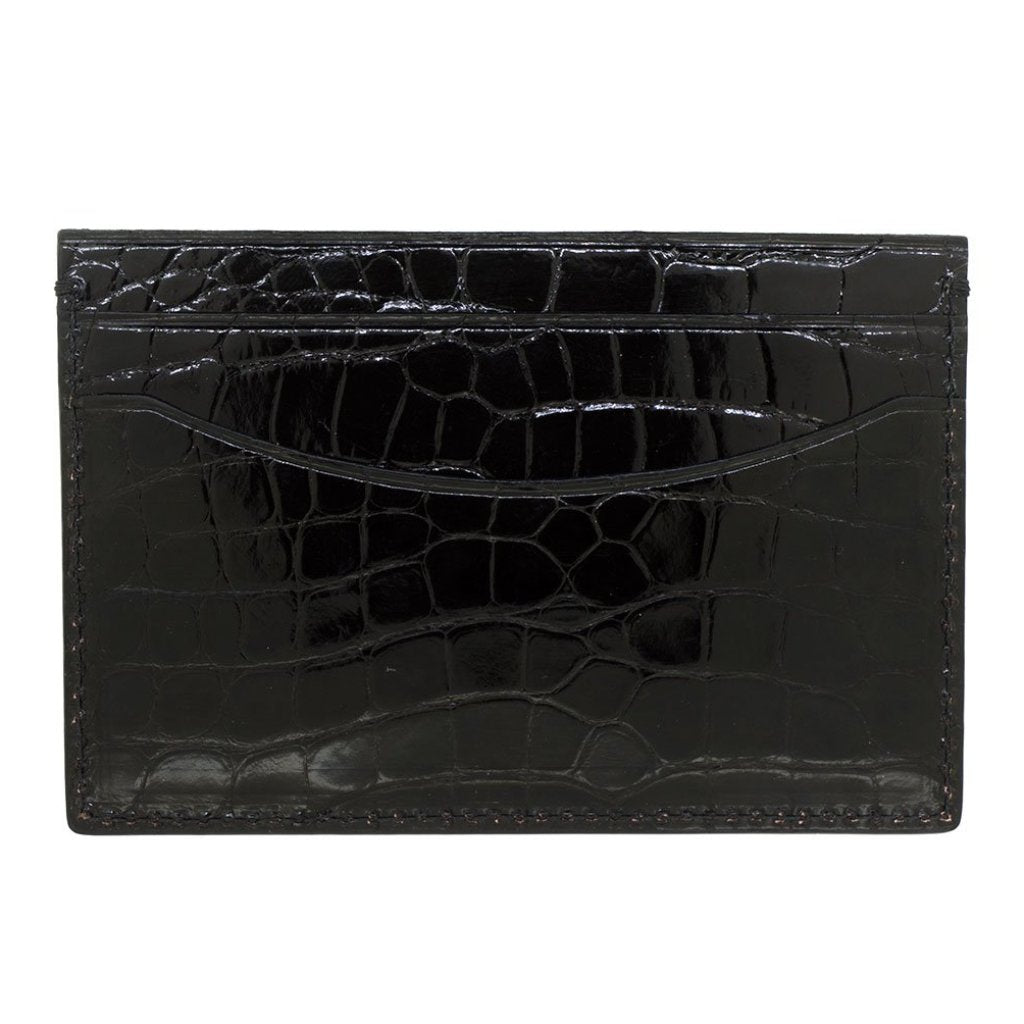 Genuine Shiny Alligator 5-Pocket Curved Card Case | BPC400