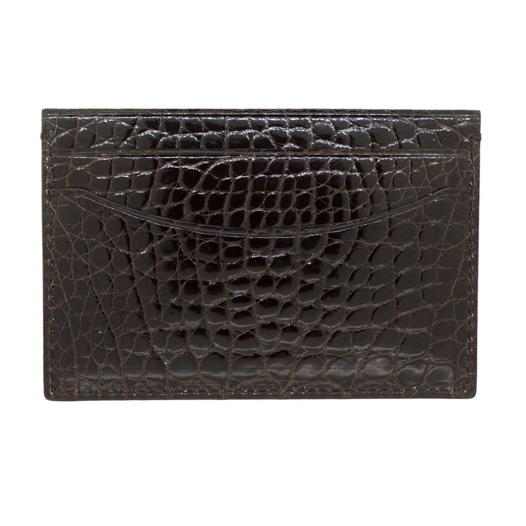 Genuine Shiny Alligator 5-Pocket Curved Card Case | BPC400