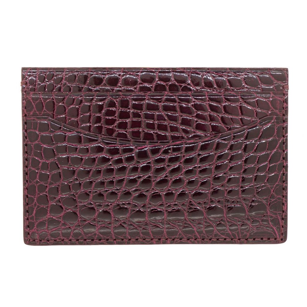 Genuine Shiny Alligator 5-Pocket Curved Card Case | BPC400