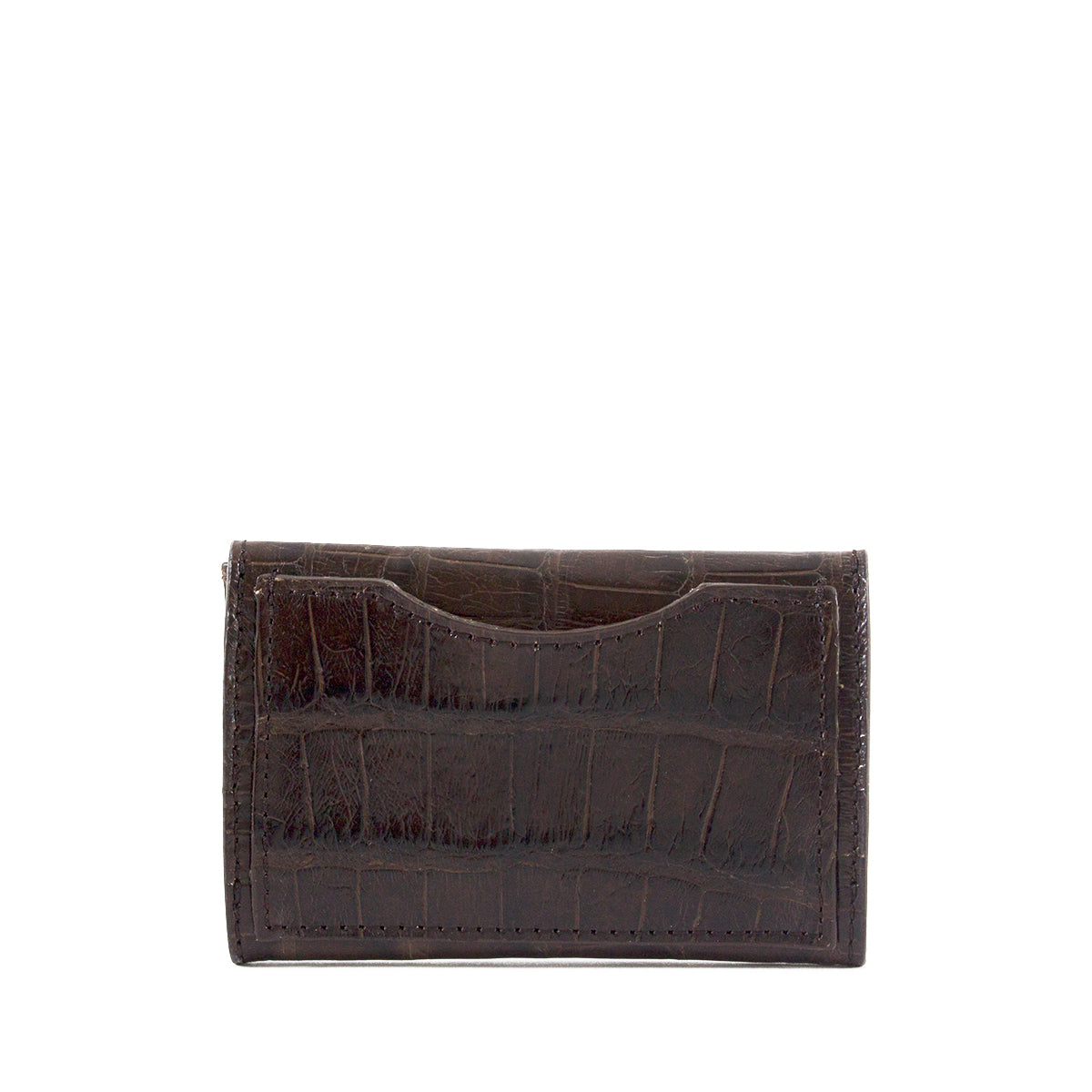 Brown Genuine Alligator Envelope Wallet with Hidden Snap | h5041