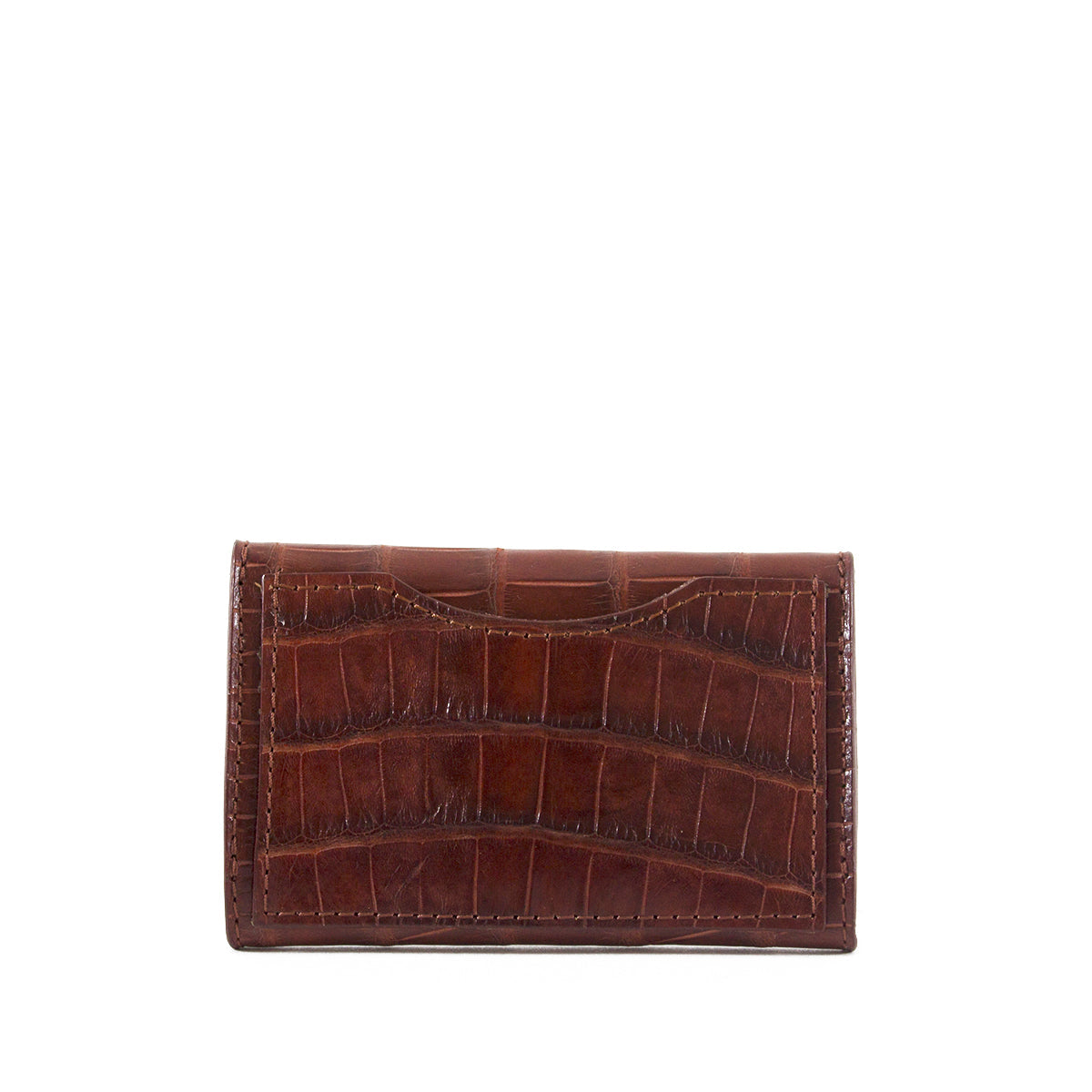 Brown Genuine Alligator Envelope Wallet with Hidden Snap | h5041