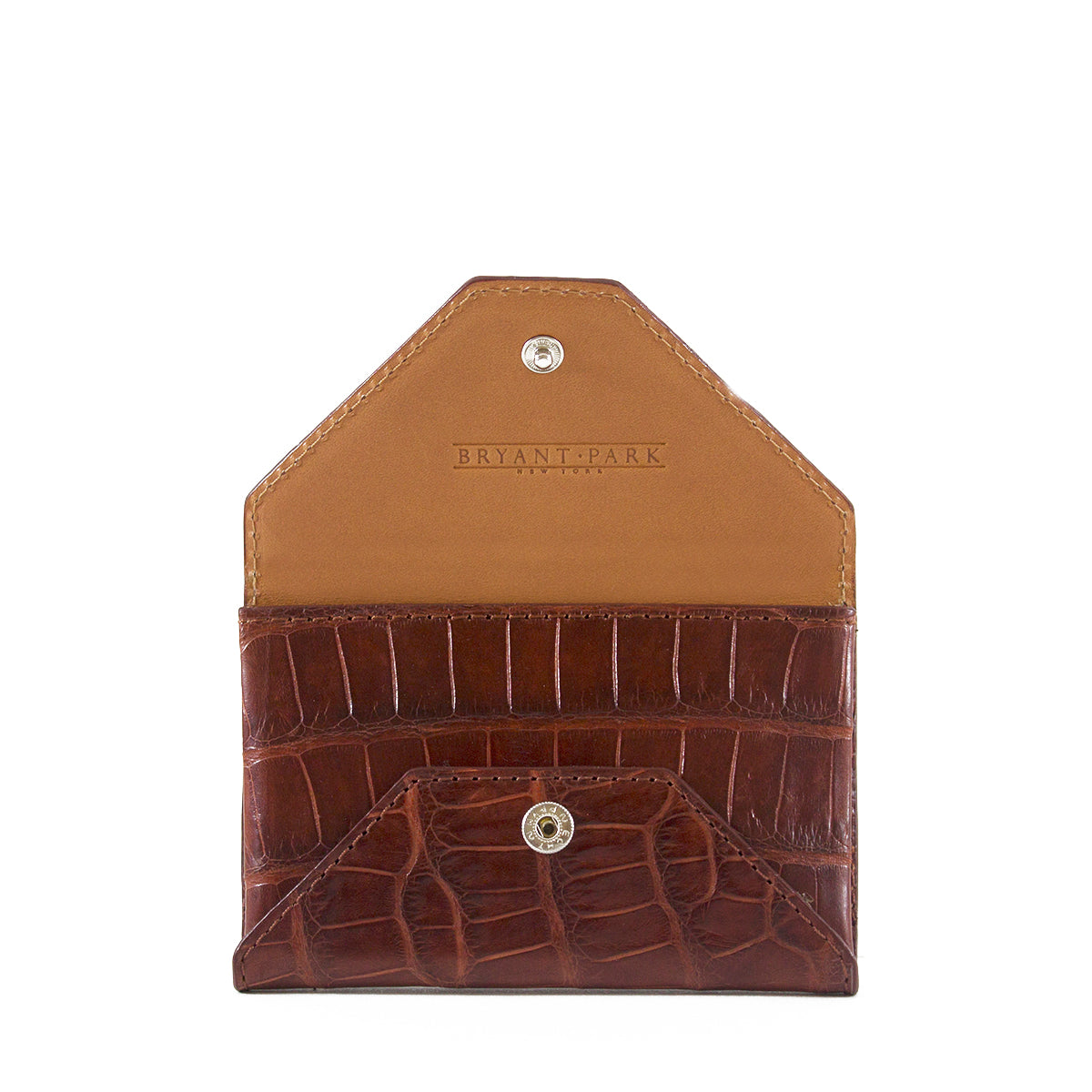 Brown Genuine Alligator Envelope Wallet with Hidden Snap | h5041
