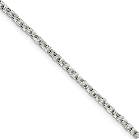 2.75mm Sterling Silver Classic Solid Cable Chain Necklace