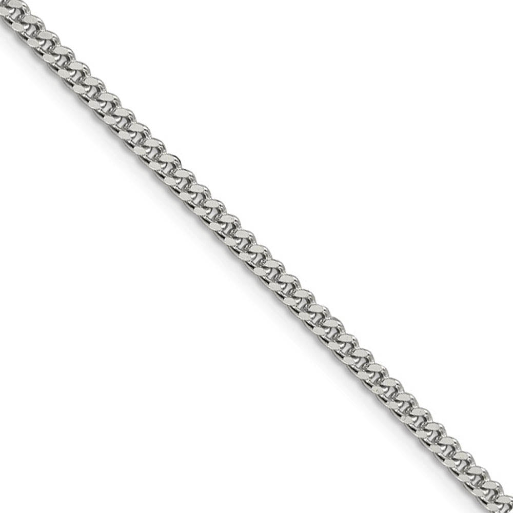 3mm Sterling Silver, Solid Curb Chain Necklace