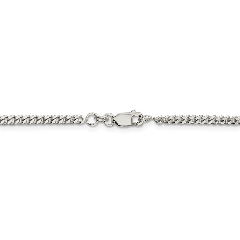 3mm Sterling Silver, Solid Curb Chain Necklace