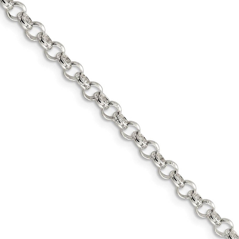 4mm Sterling Silver, Solid Rolo Chain Necklace