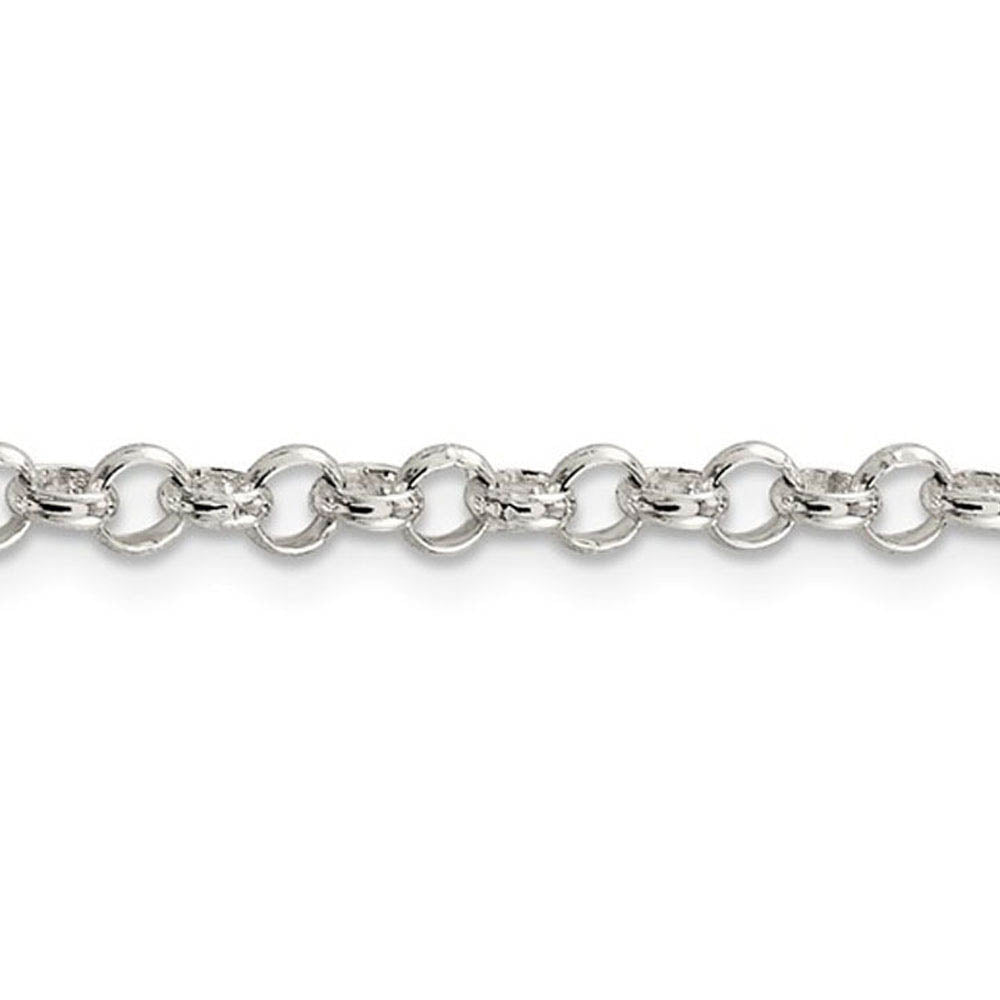 4mm Sterling Silver, Solid Rolo Chain Necklace