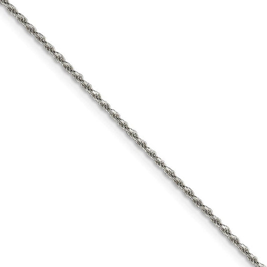 1.5mm Sterling Silver, Diamond Cut Solid Rope Chain Necklace