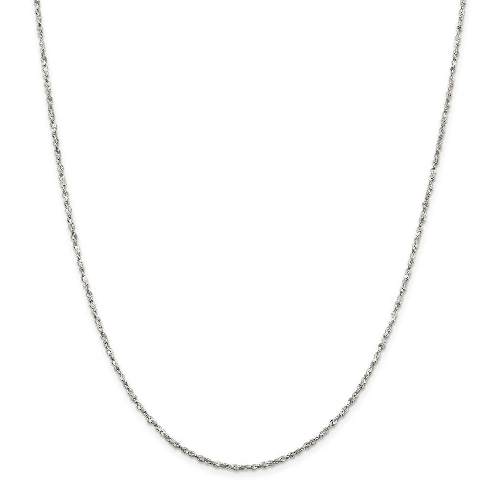 1.8mm, Sterling Silver D/C Twisted Solid Serpentine Necklace