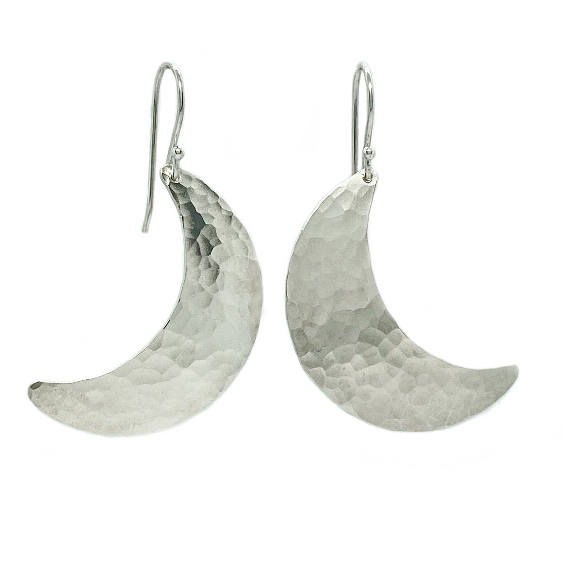 Crescent Moon Earrings in Sterling Silver | Moon Phase Earrings