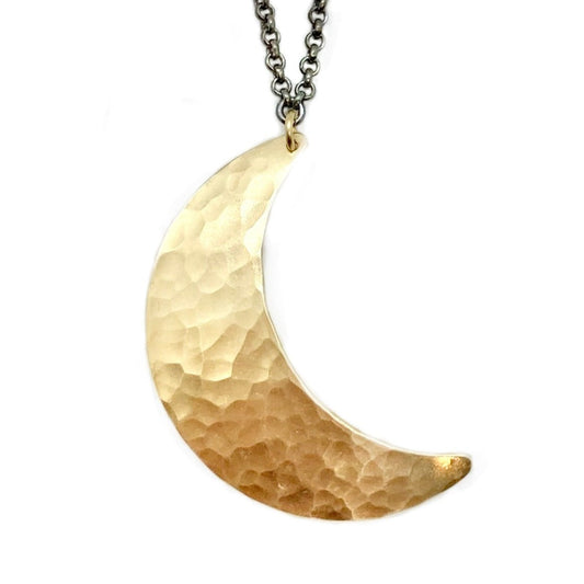 Crescent Moon Necklace in Brass | Moon Phase Necklace