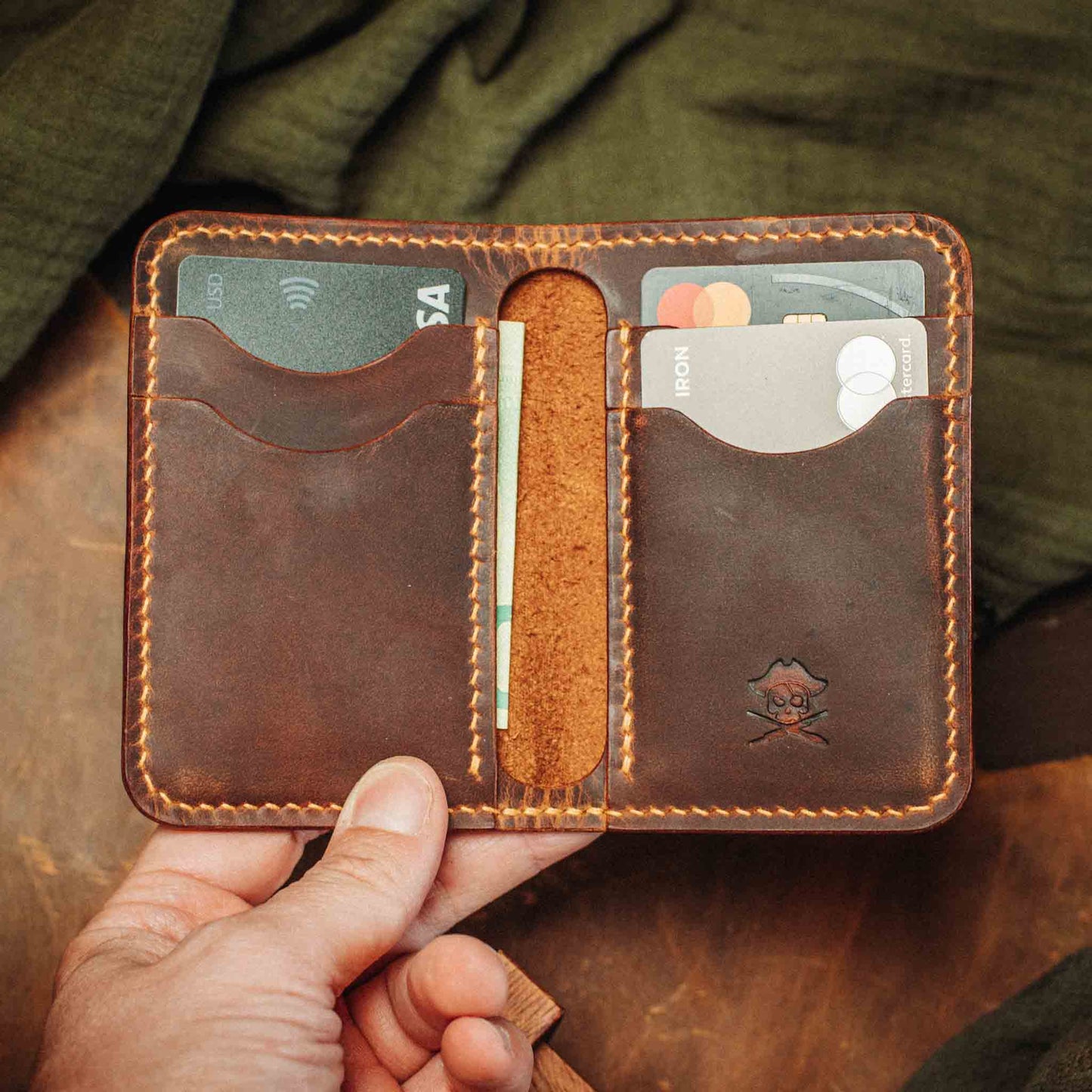 Slim Bifold Wallet - Buccaneer | Minimalist Card Holder | Handcrafted EDC