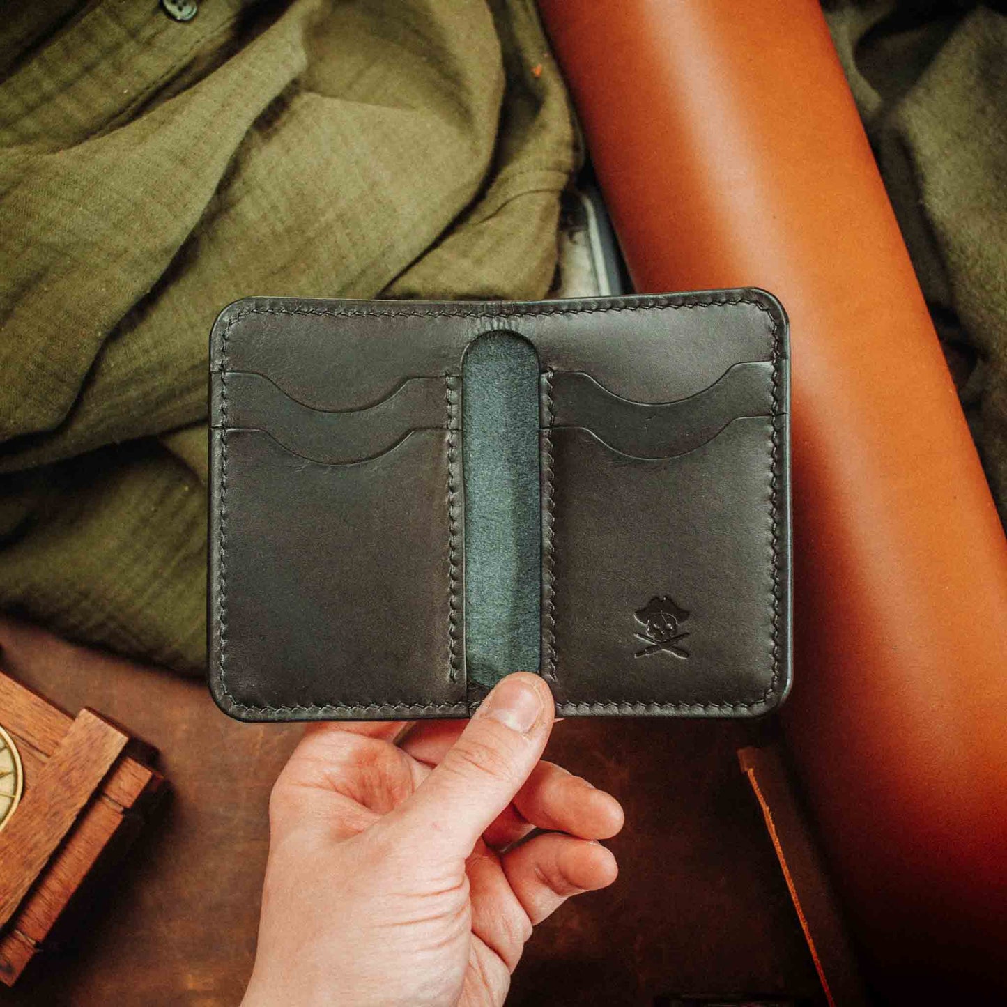 Slim Bifold Wallet - Buccaneer | Minimalist Card Holder | Handcrafted EDC
