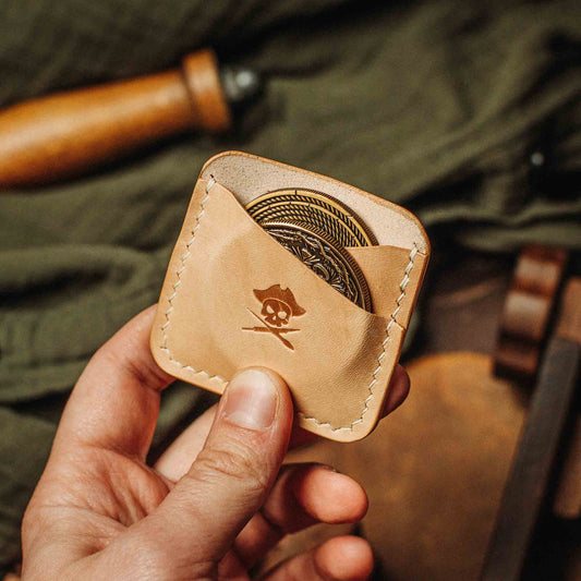 Double Coin Holder - Peso Pocket Duo | Challenge Coin Case | Handcrafted Leather