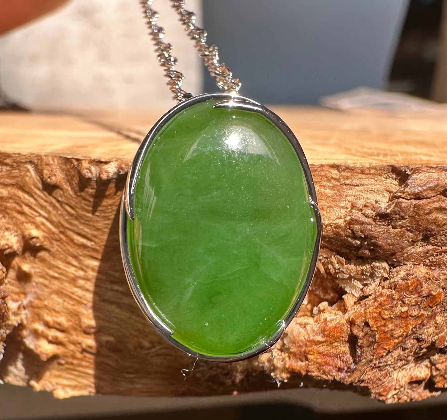 Bright Green Canadian Jade Pendant - 5189