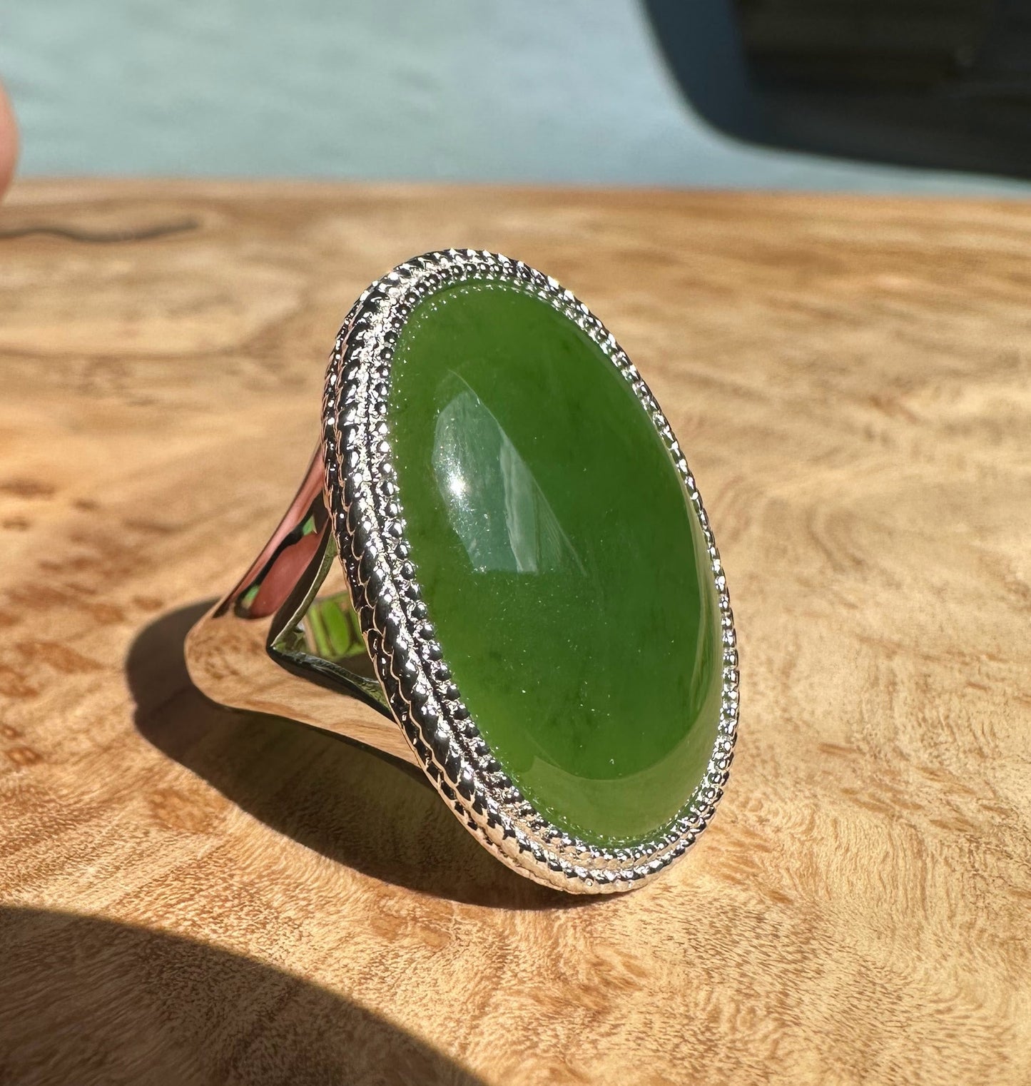 Canadian Jade Silver Ring - 1917