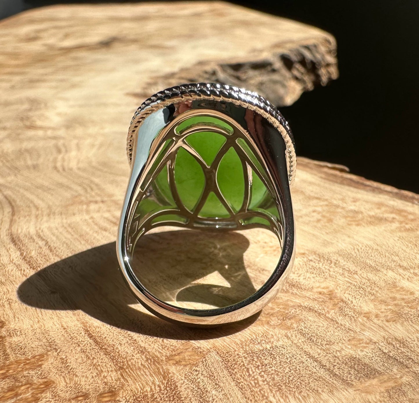 Canadian Jade Silver Ring - 1917