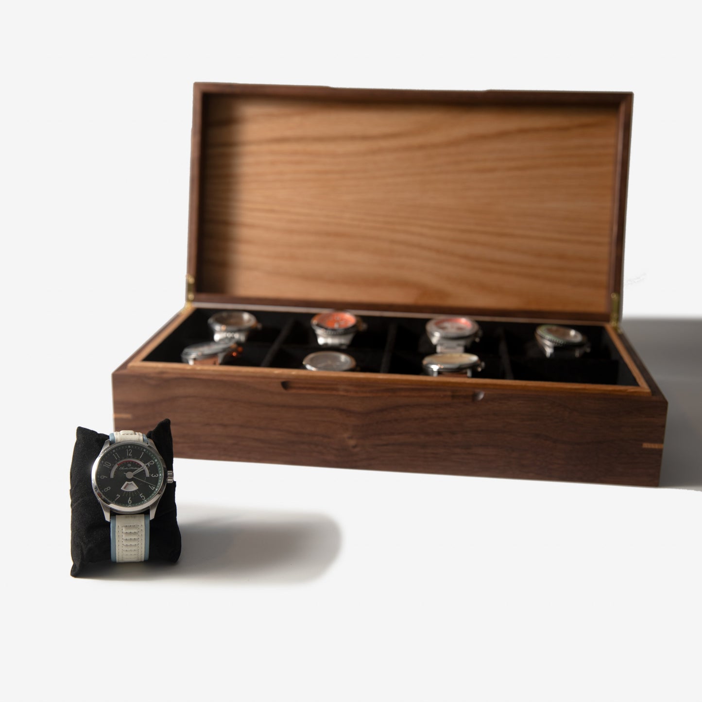 Watch Box - Black Walnut and Oak - 8 Compartments