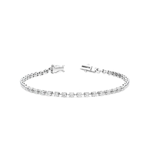 Natural Diamond Halfway Tennis Bracelet in 14K White Gold – 1.02ctw