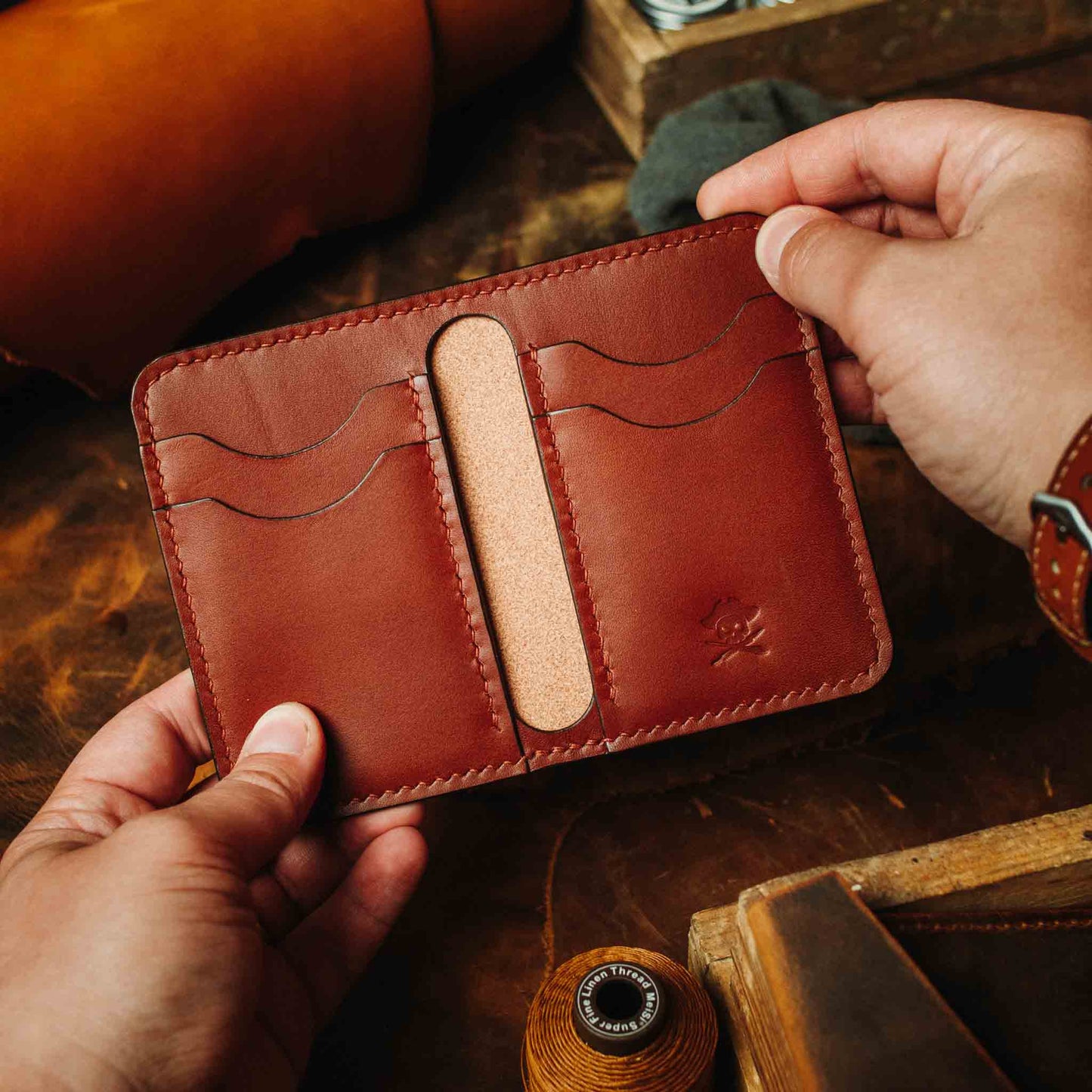 Slim Bifold Wallet - Buccaneer | Minimalist Card Holder | Handcrafted EDC