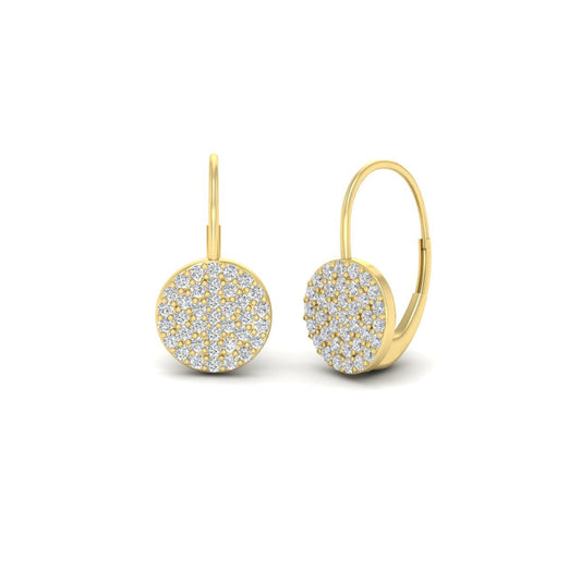 Diamond Disc Drop Earring