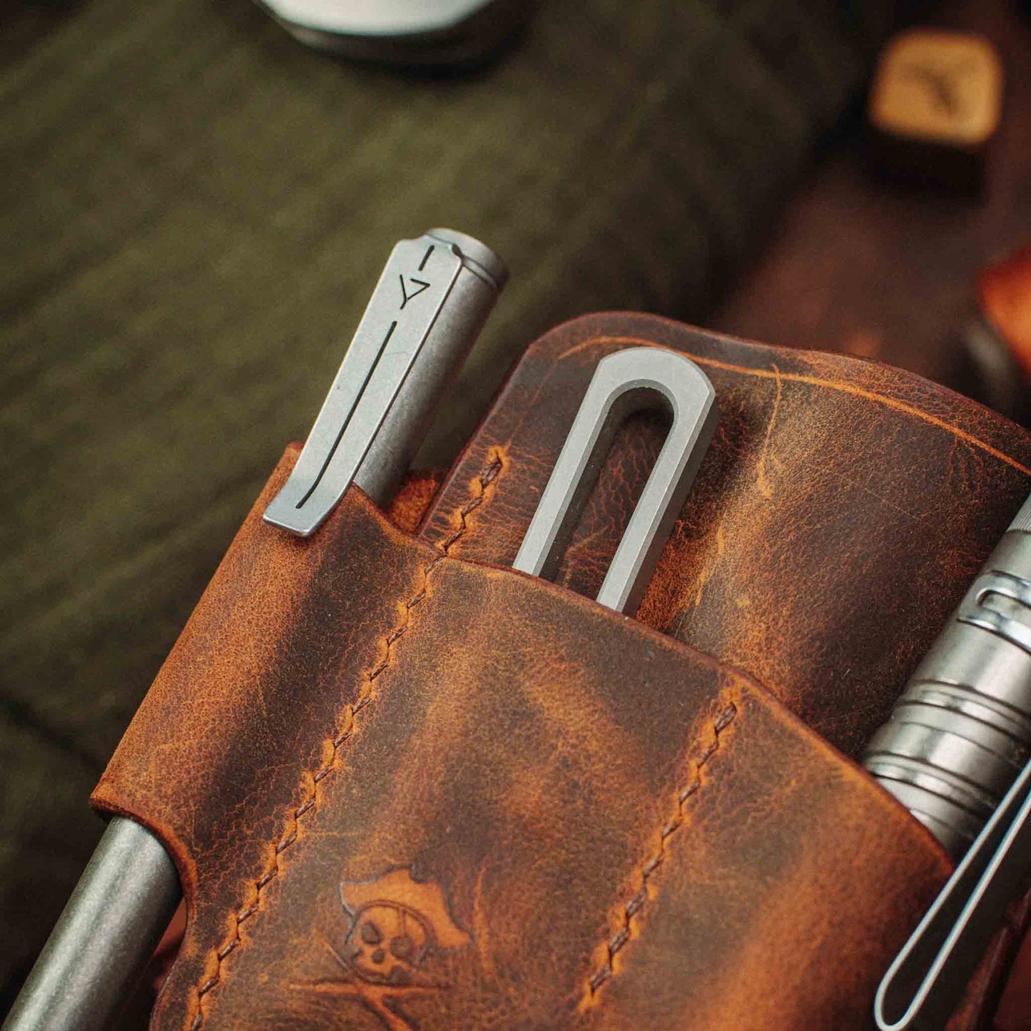 Small Pocket Organizer - First Mate Mini | Leather Pocket Slip | Handcrafted Everyday Carry