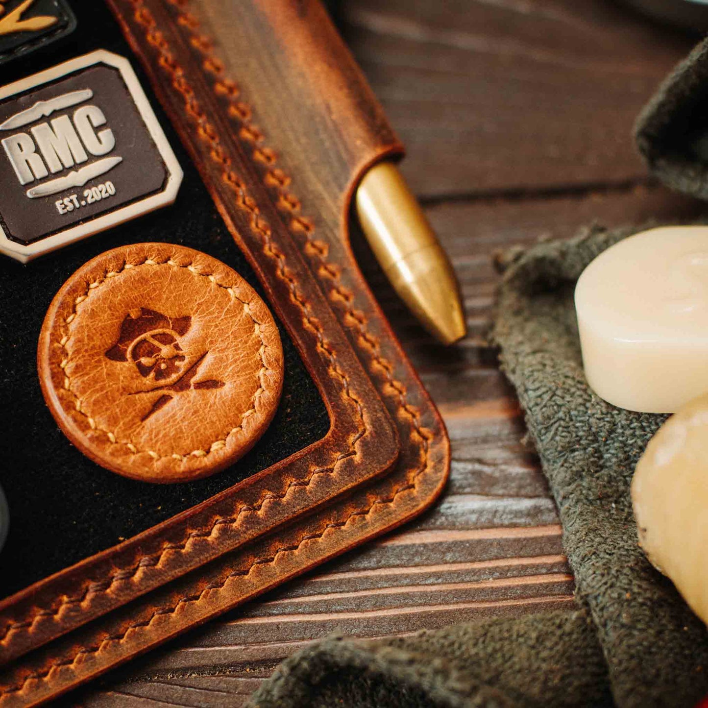 Velcro Journal Cover - Helmsman | Leather Field Notes Holder | Patch Display