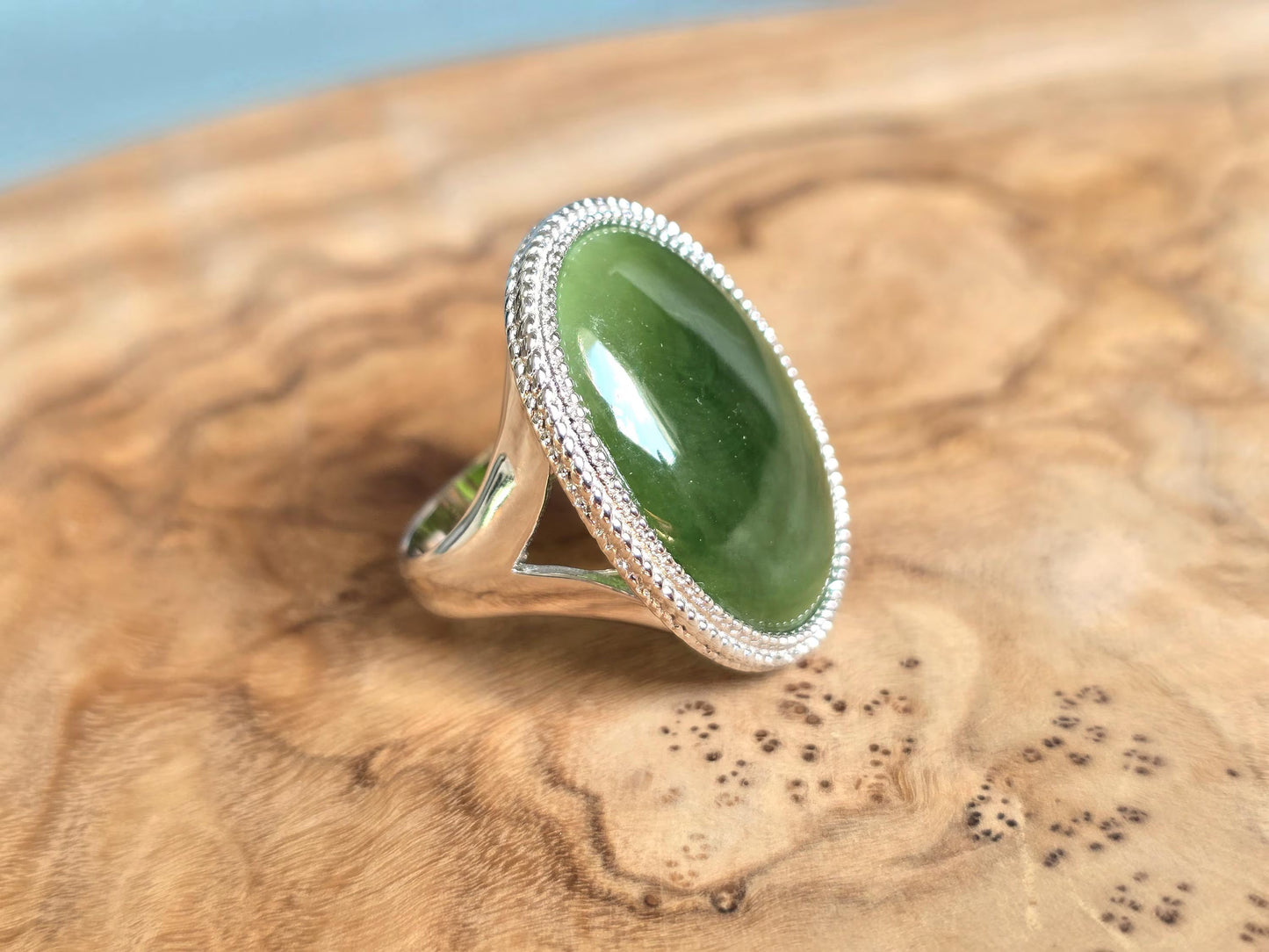 Canadian Jade Silver Ring - 1062
