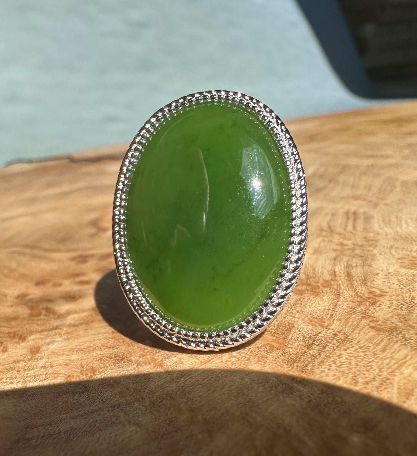 Canadian Jade Silver Ring - 1062